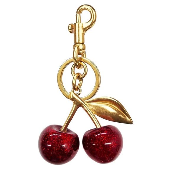 Accessories - Red Glitter Cherry Bag Charm / Key Chain New in Package